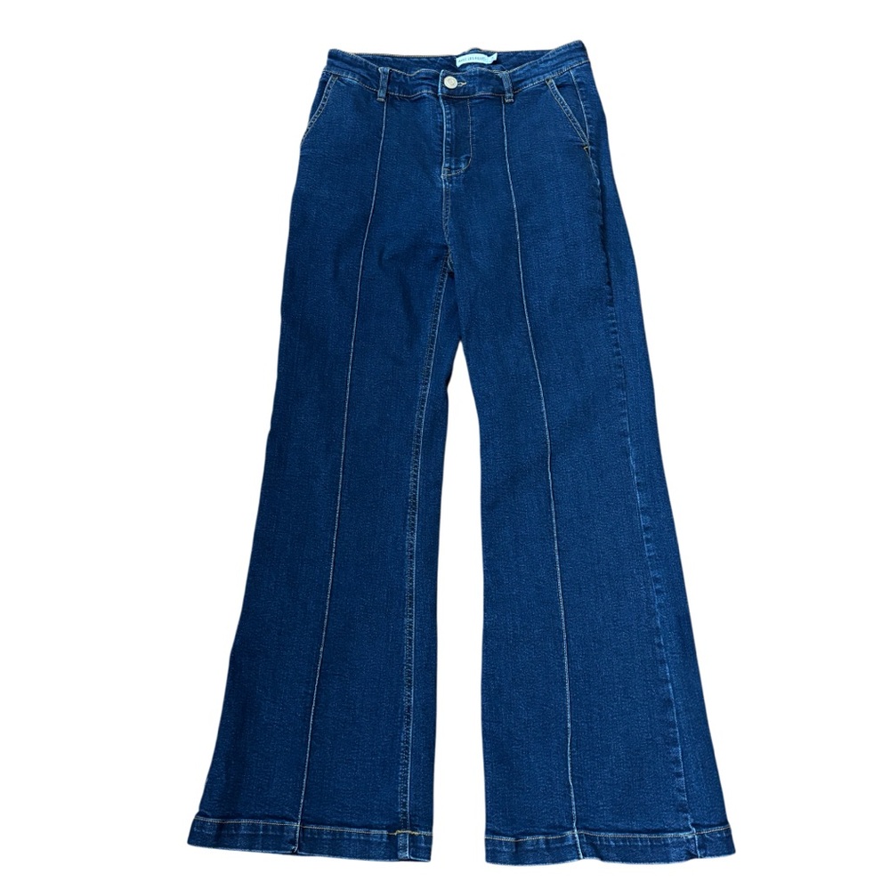 Avec Les Filles Dark Wash High Waist Wide Leg Jeans